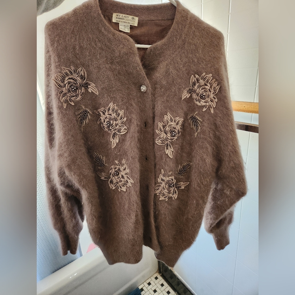 Super Soft Angora Embellished Cardigan